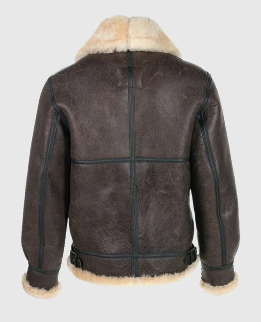 Men's Brown Shearling Bomber Jacket