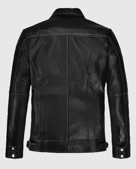 Men's Black Slim Fit Leather Jacket