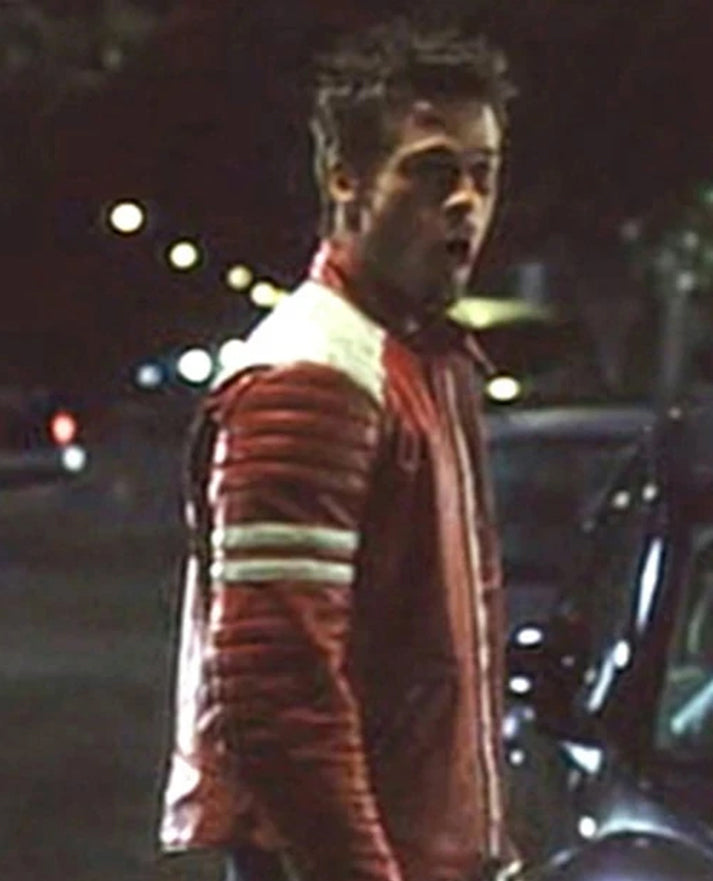 Tyler Durden's Fight Club Red Leather Jacket