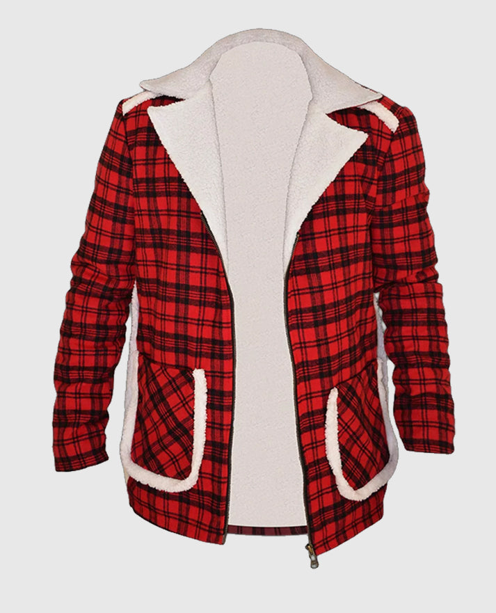 Deadpool Ryan Reynolds Wade Wilson Red Shearling Jacket
