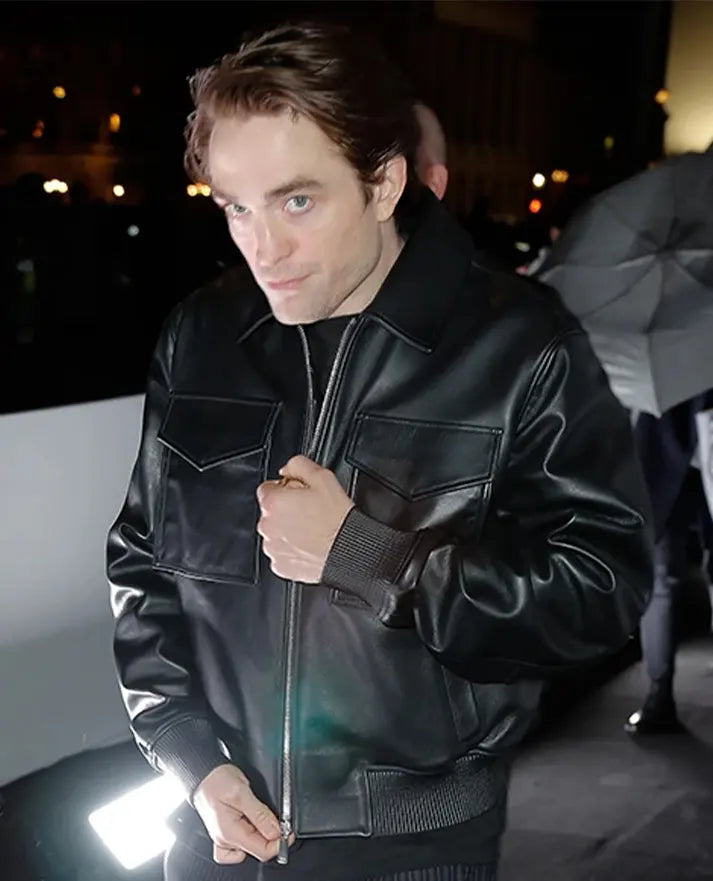 Robert Pattinson 2020 Paris Fashion Show Leather Jacket