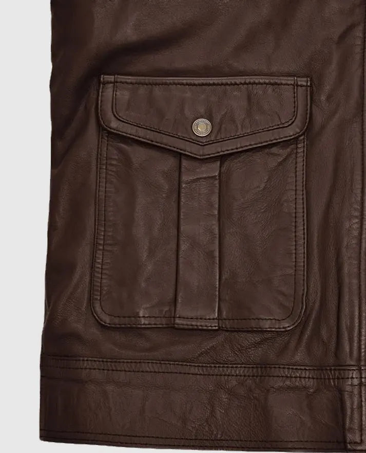 Retro Style Brown Men's Leather Jacket