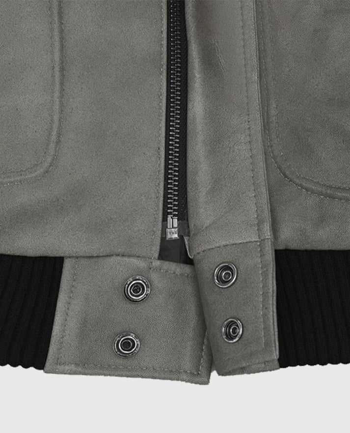 Harbor Gray Kendall Jenner Leather Jacket