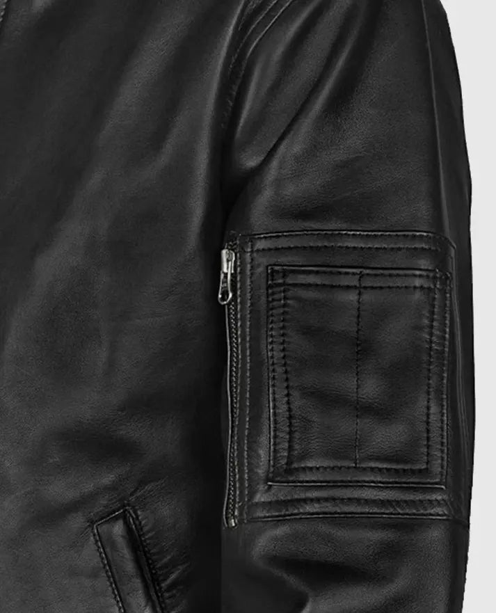 Men's MA-1 Bomber Leather Jacket