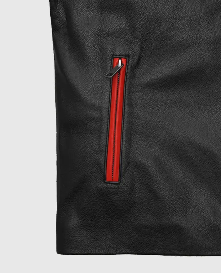 Men's Striped Rocker Leather Jacket