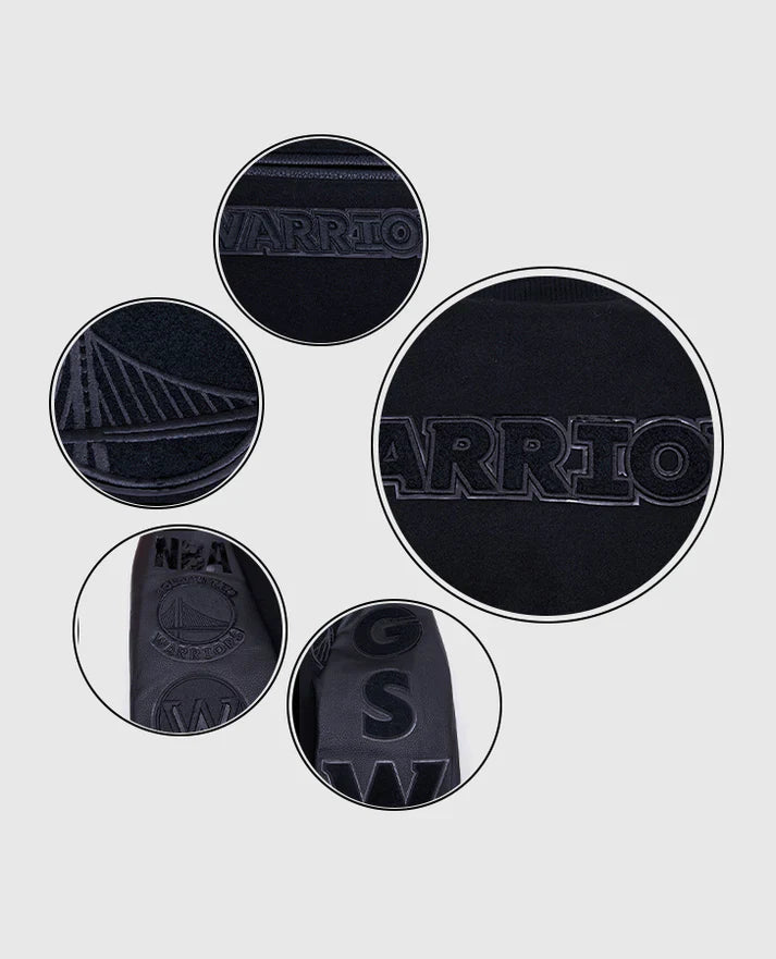 NBA Golden State Warriors Men's Black Varsity Jacket