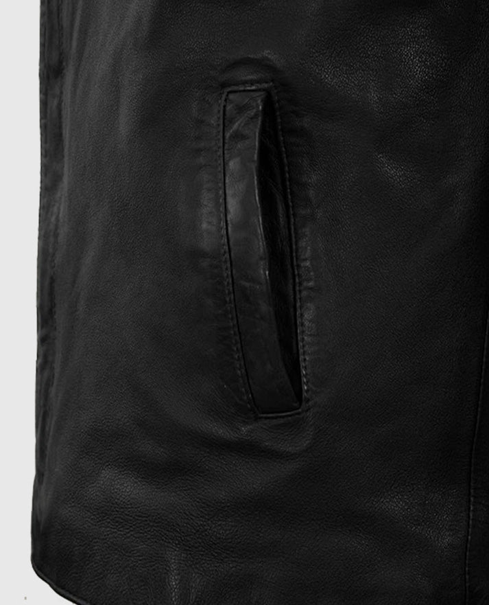 Men's Motorad Black Biker Leather Jacket