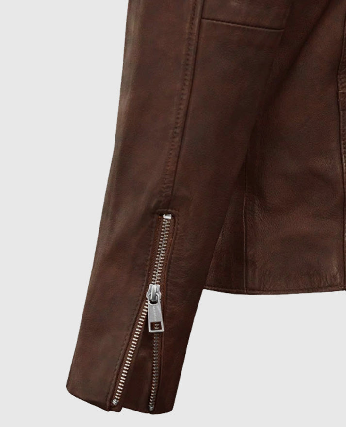 Men's Motorad Spanish Brown Biker Leather Jacket