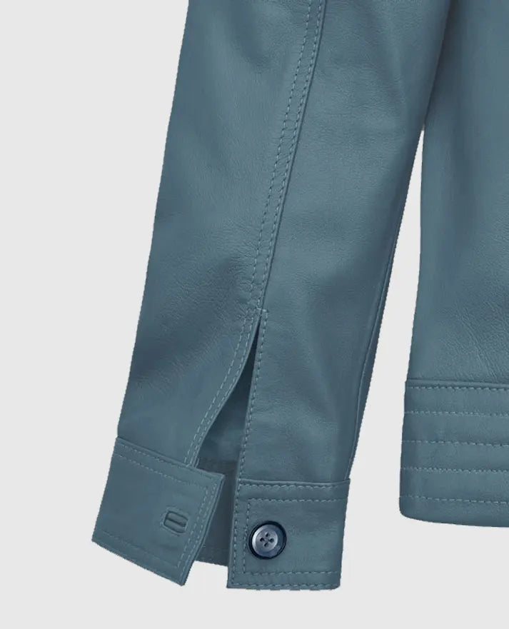 Men's Davin Blue Leather jacket