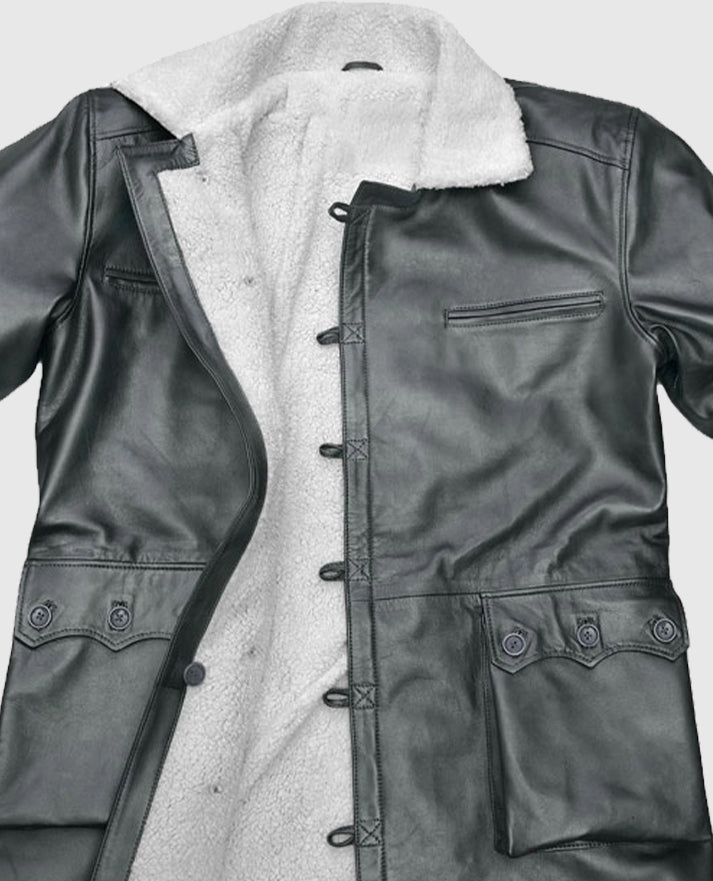 Metallic Lurex Gray Tom Hardy Trench Coat