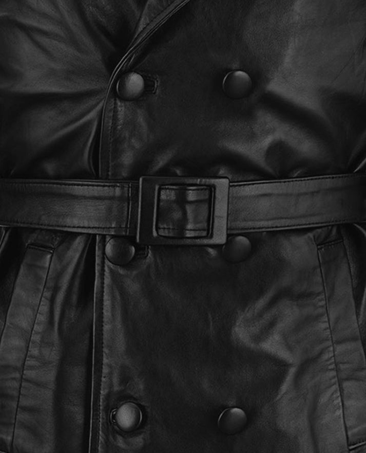 Men's Vintage 1970's Leather Trench Coat