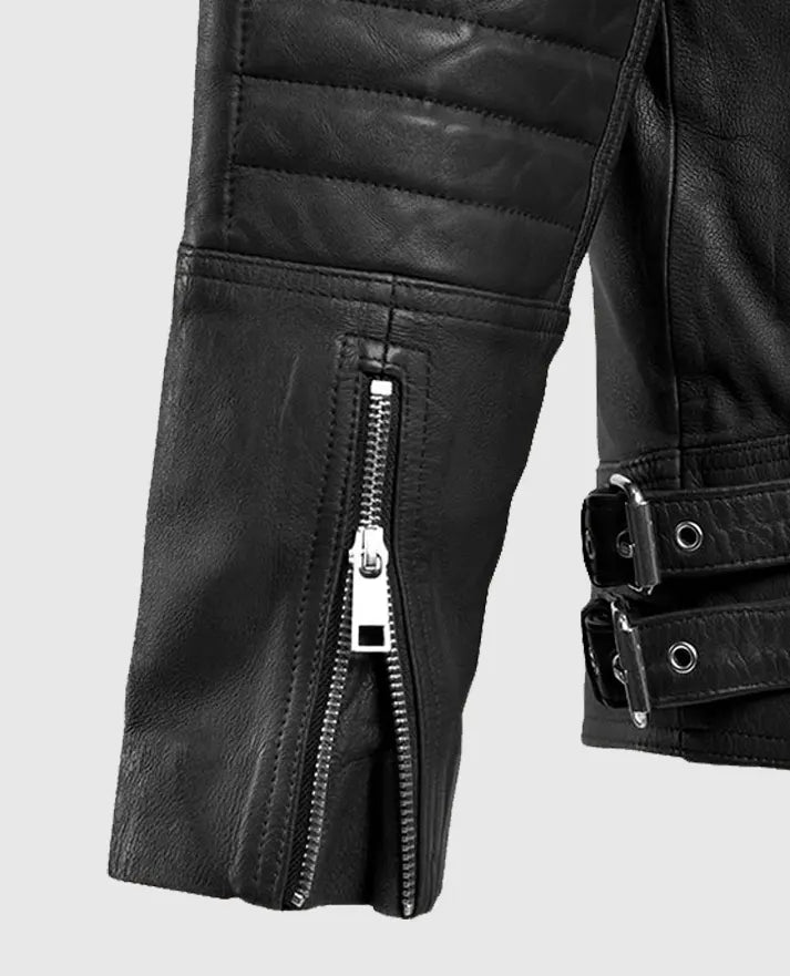 Men's Shotgun Black Moto Leather Jacket
