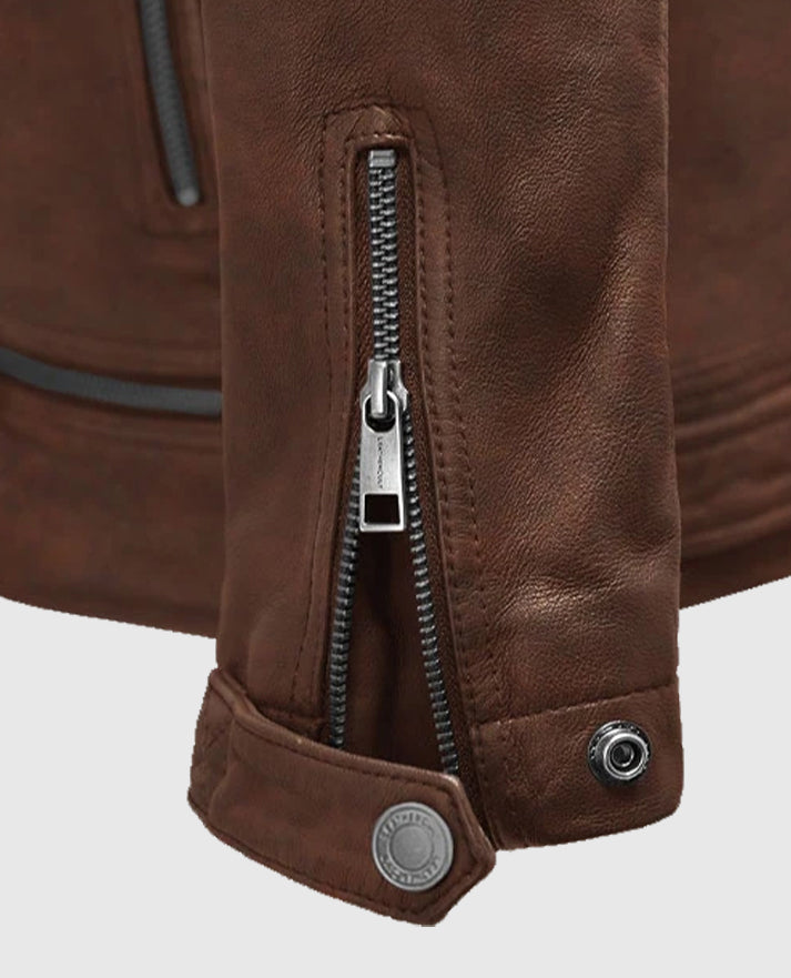 Men's Ironwood Spanish Brown Biker Jacket