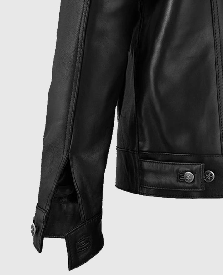 Men's Black Sherpa Leather Jacket