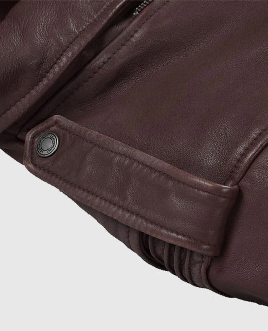 Men's Falcon Burgundy Rider Leather Jacket