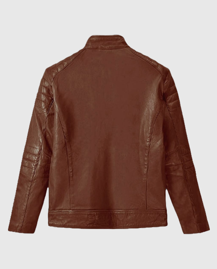 Men's Firefly Moto Tan Biker Leather Jacket