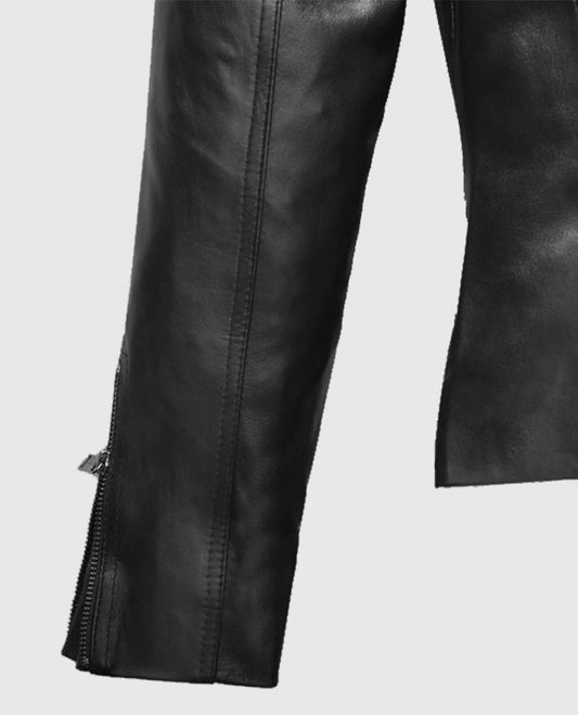 Men's Deadwood Black Moto Style Leather Jacket