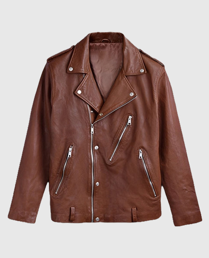 Men's Beast Tan Biker Leather Jacket