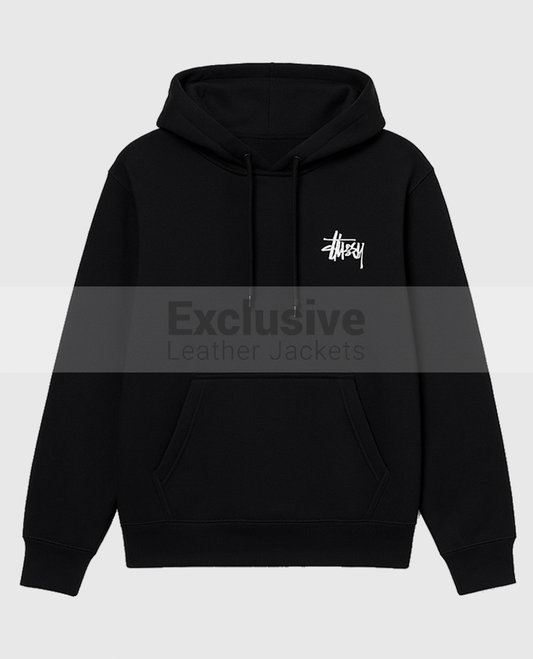 Basic Stussy Black Pullover Hoodie