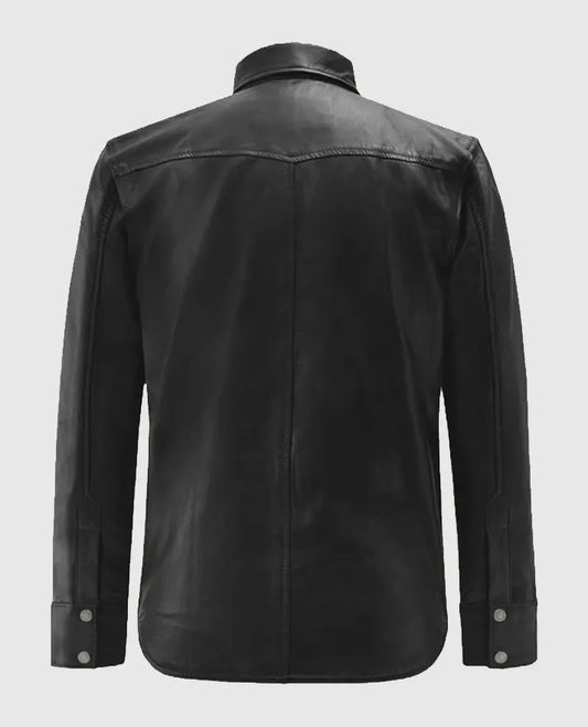 Black Trucker Leather Jacket