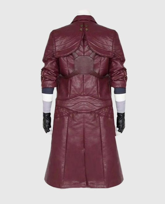 Devil May Cry 5 Dante Leather Maroon  Coat