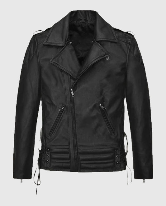Freddie Mercury Black Leather Biker Jacket