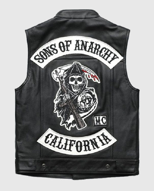Jax Teller Sons of Anarchy Black Leather Vest