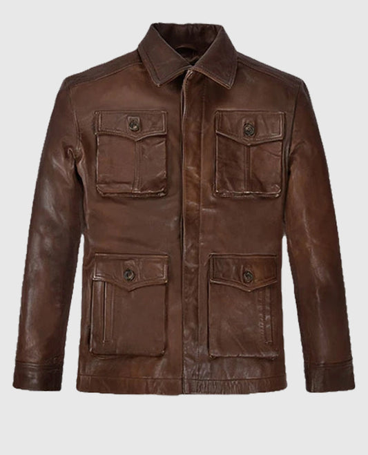 Jensen Ross Ackles Supernatural Season 7 Brown Leather Jacket