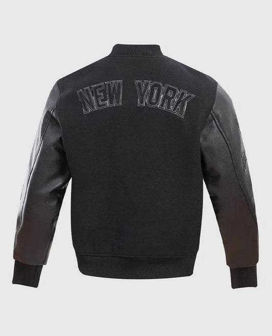 MLB New York Yankees Mens Black Varsity Jacket