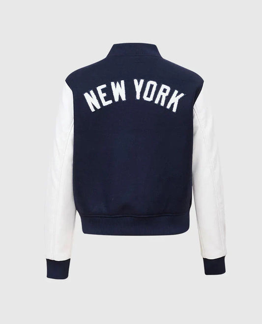 MLB New York Yankees Women's Blue Letterman Jacket