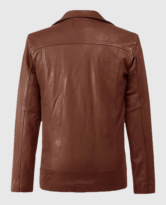 Men's Dauntless Tan Biker Leather Jacket