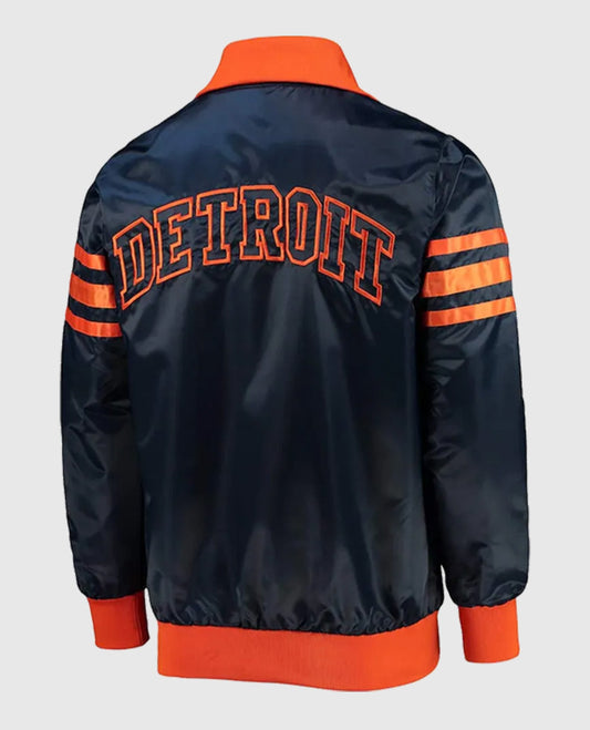 The Captain III Detroit Tigers Navy Satin Jacket