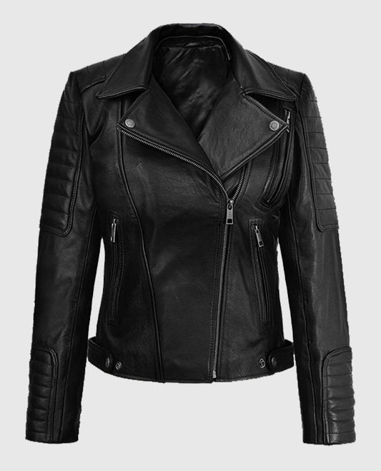 Victoria Justice Biker Black Leather Jacket