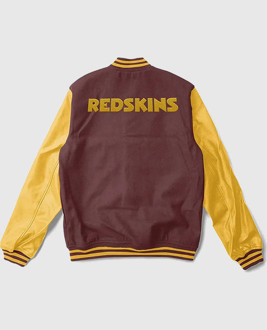 Washington Redskins Brown and Yellow Varsity letterman Jacket
