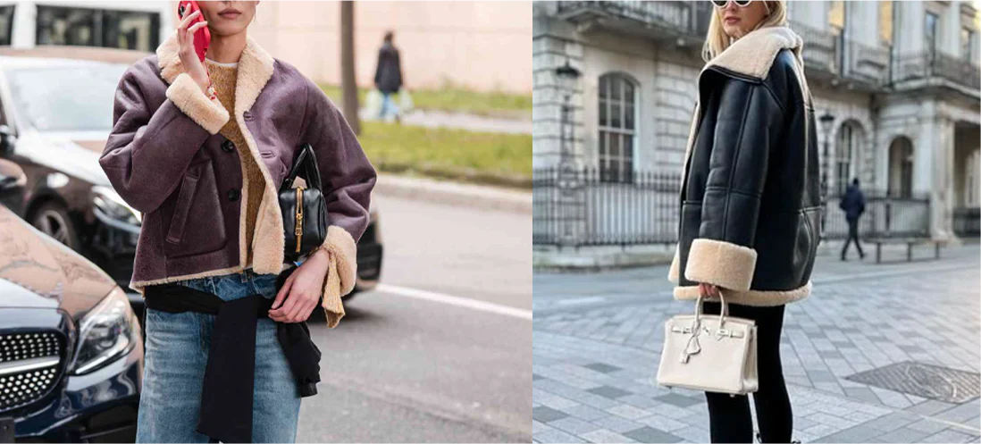 How to Style Women’s Shearling Jackets with Dresses & Jeans