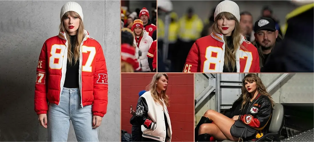 Best Taylor Swift Game Day Jackets Inspired by Her NFL Era