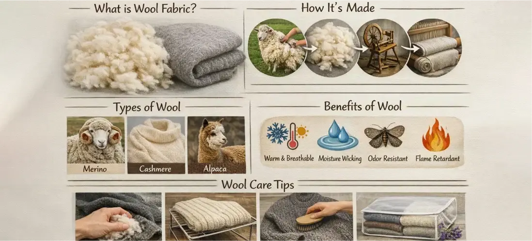 What Is Wool Fabric? How It’s Made, Types, Benefits, and Care Tips