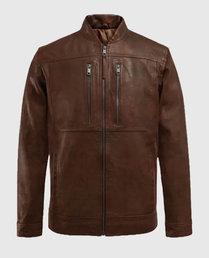 Thunder Storm Spanish Brown Biker Leather Jacket