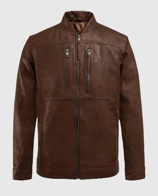 Thunder Storm Spanish Brown Biker Leather Jacket