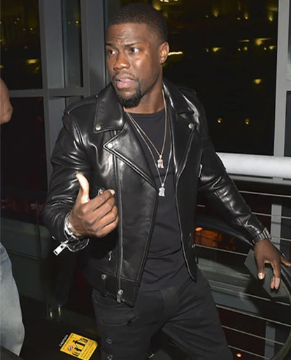 Kevin Hart Black Leather Jacket