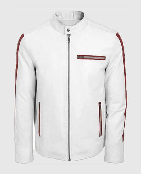 White Biker Leather Jacket