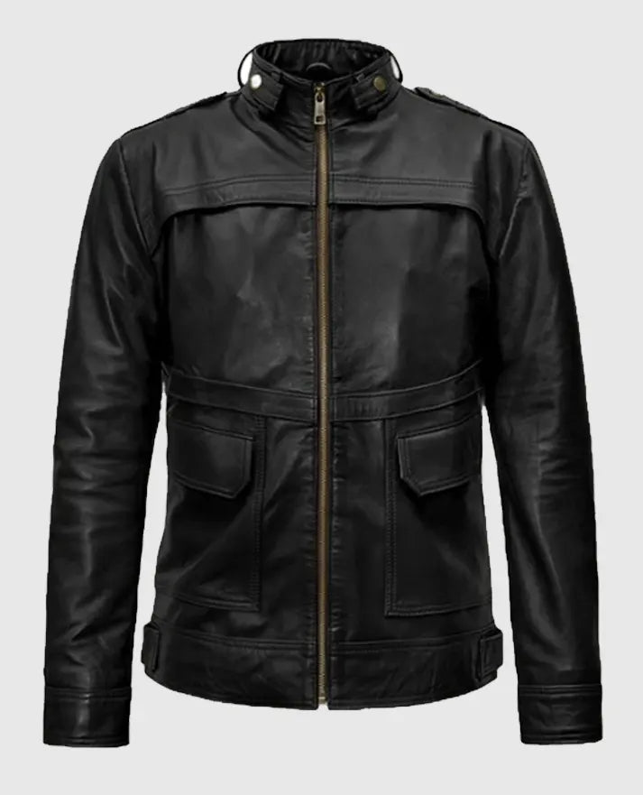 Military Inspired Leather Jacket