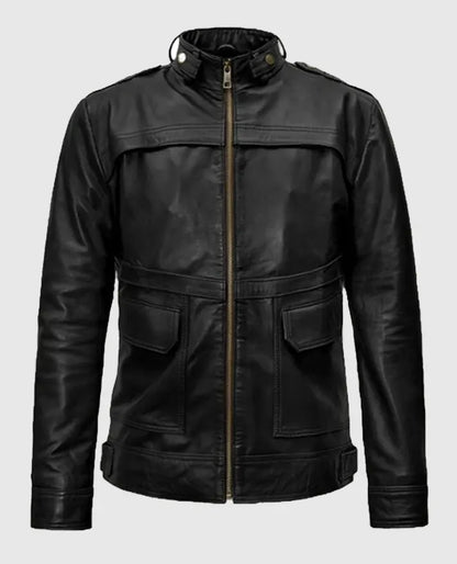 Military Inspired Leather Jacket