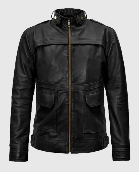Military Inspired Leather Jacket