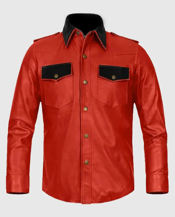 Men's Red Native Leather Jacket