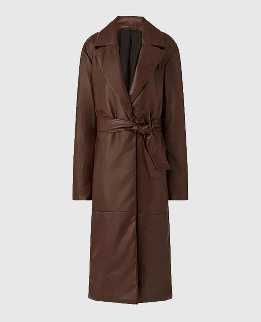 Women's 90s Vintage Leather Long Coat