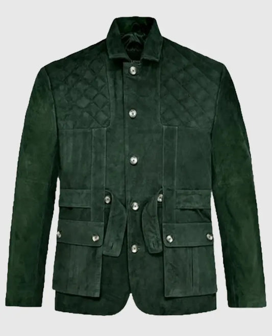 Safari Forest Suede Leather Blazer