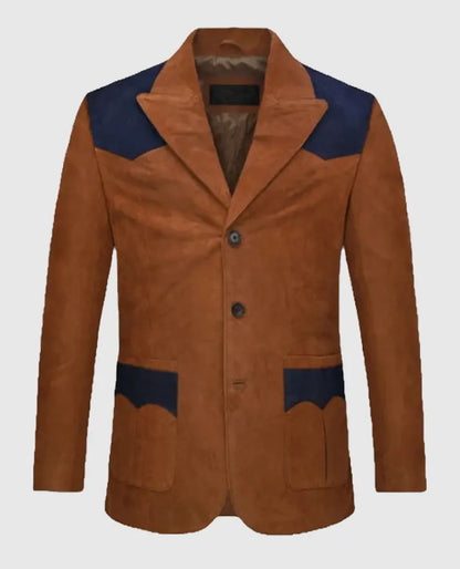 suede western leather blazer