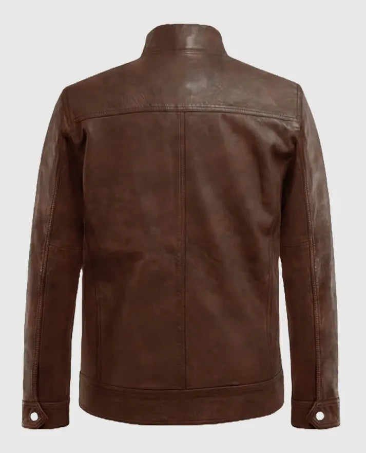 Men's Thunder Storm Spanish Brown Biker Leather Jacket