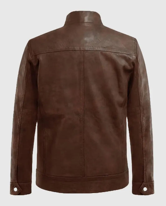 Men's Thunder Storm Spanish Brown Biker Leather Jacket